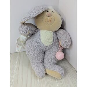 Matchbox 1985 vintage Purple Bunny Rabbit Plush Need a Littles rattle blanket